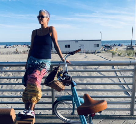Biking at the boardwalk of Long Beach, NY